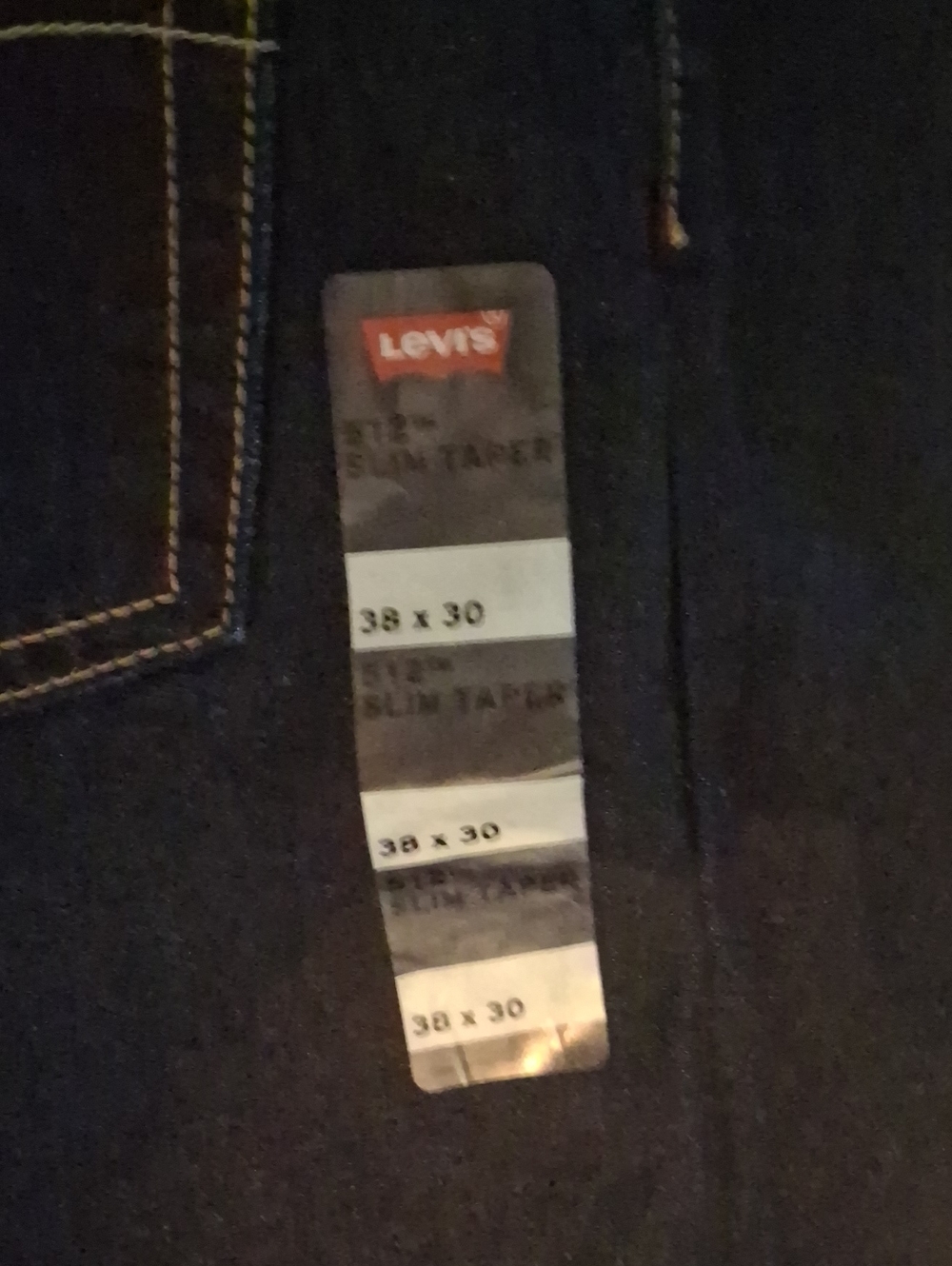Levi's  512 Slim Taper Fit Jeans - 38x30 NWT - Picture 3 of 5